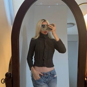 Urban Behavior Charcoal Button-Up Sweater